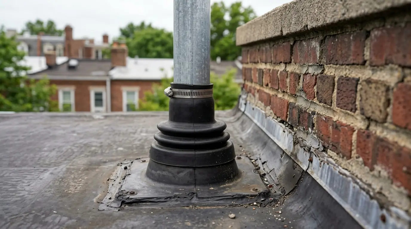 Solar conduit roof penetration with a rubber boot