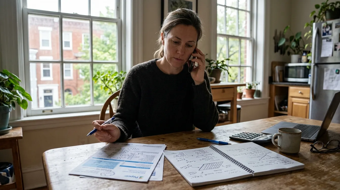 Homeowner calling about solar with a Pepco bill on the table