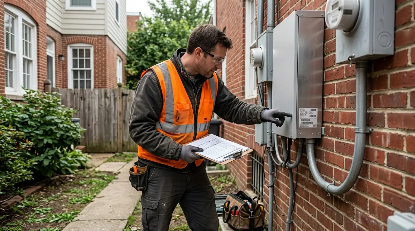 Technician reading inverter serial numbers to rebuild system records