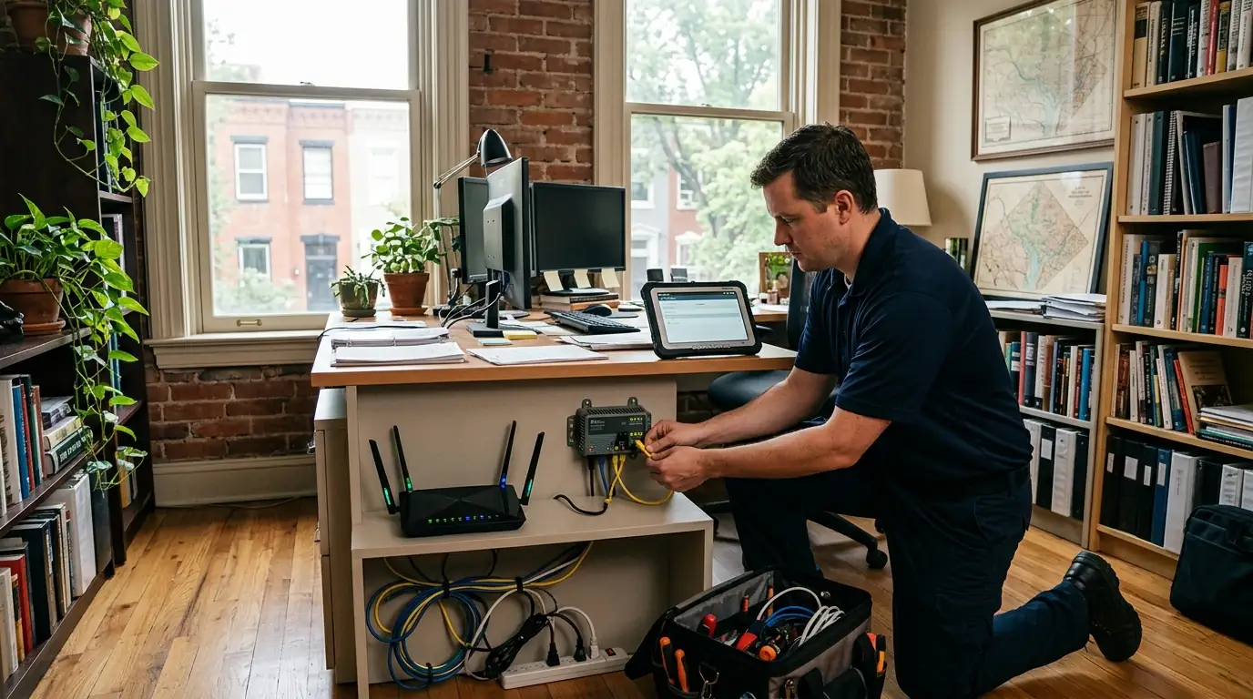 Reconnecting a solar monitoring gateway next to a home router