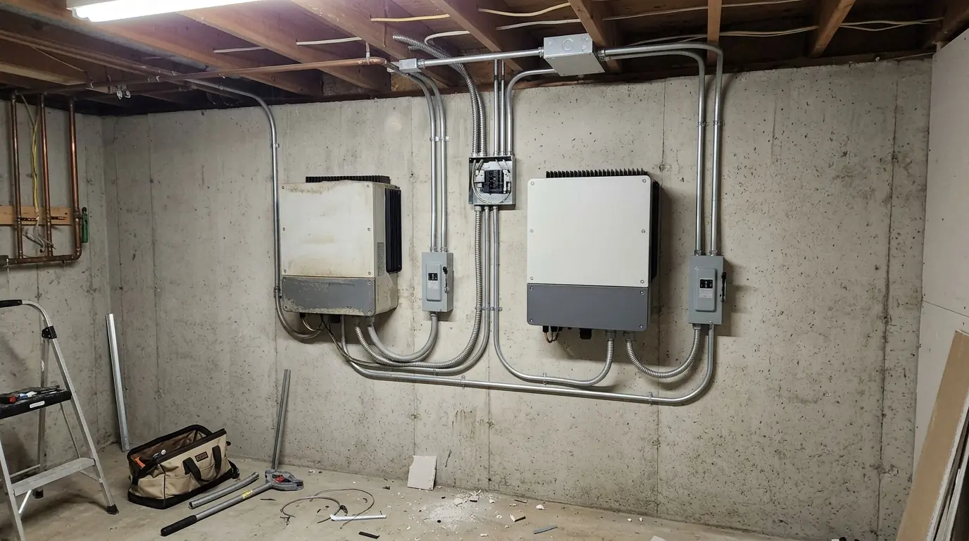 Second inverter mounted beside the original during an expansion